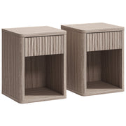 Bedside Tables Set of 2 with Drawer and Shelf for Organised Bedroom Storage Grey AOSOM