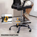 Black Ergonomic Mesh Drafting Chair with Flip-Up Armrests and Adjustable Foot Ring by HOMCOM