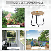 Outdoor dining table with weather-resistant surface for garden use grey AOSOM