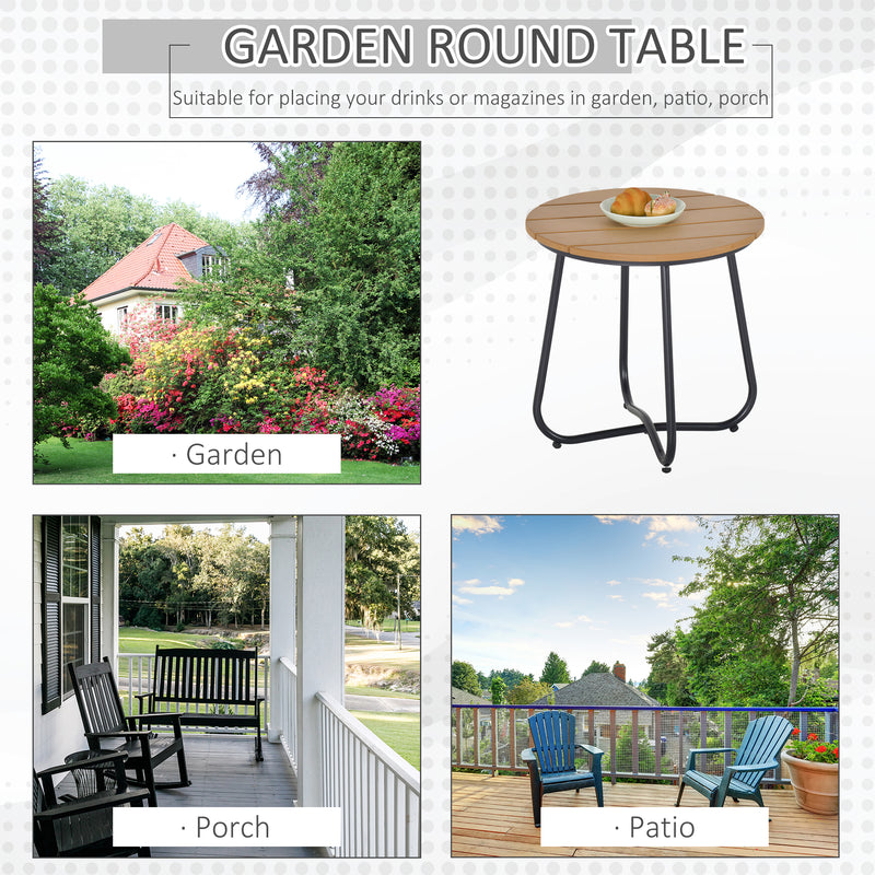 Outdoor dining table with weather-resistant surface for garden use grey AOSOM