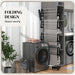 Black Four Shelf Collapsible Clothes Airer With Side Arms and Wheels by HOMCOM