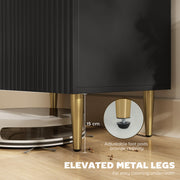 Adjustable Sideboard with Storage Shelves Ideal for Living Room or Hallway Black AOSOM