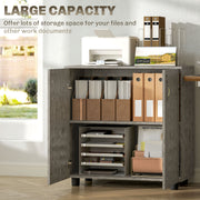 Grey Two Tier Locking Office Storage Cabinet with Shelves by Vinsetto