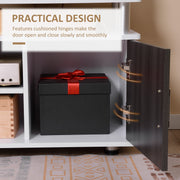 Grey and White TV Cabinet for TVs up to 50 Inch with Storage Shelves and Cupboards