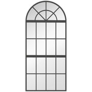 Hallway Wall Mirror Set 3 Piece Arched Design to Brighten and Open Up Spaces Black Homcom