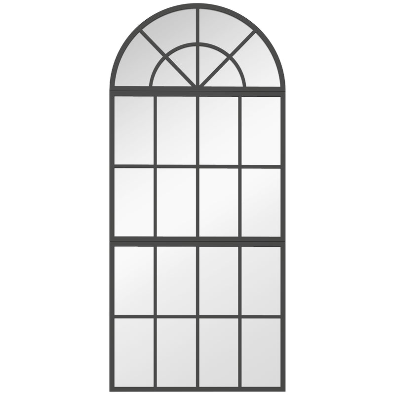 Hallway Wall Mirror Set 3 Piece Arched Design to Brighten and Open Up Spaces Black Homcom