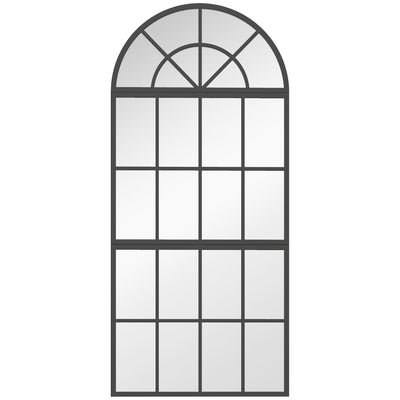 Hallway Wall Mirror Set 3 Piece Arched Design to Brighten and Open Up Spaces Black Homcom