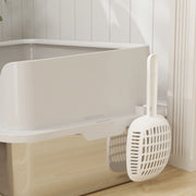 Stainless Steel Cat Litter Box with Detachable Rim Scoop and Odour Control by PawHut