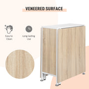 Oak and White Drop Leaf Dining Table with Storage Shelves Ideal for Small Spaces