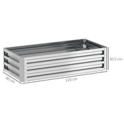 Galvanised Steel Raised Garden Bed for Growing Herbs and Vegetables Outdoors, Silver