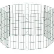 Dog Playpen for Medium Dogs Flexible Indoor Outdoor Pet Enclosure Foldable Green AOSOM