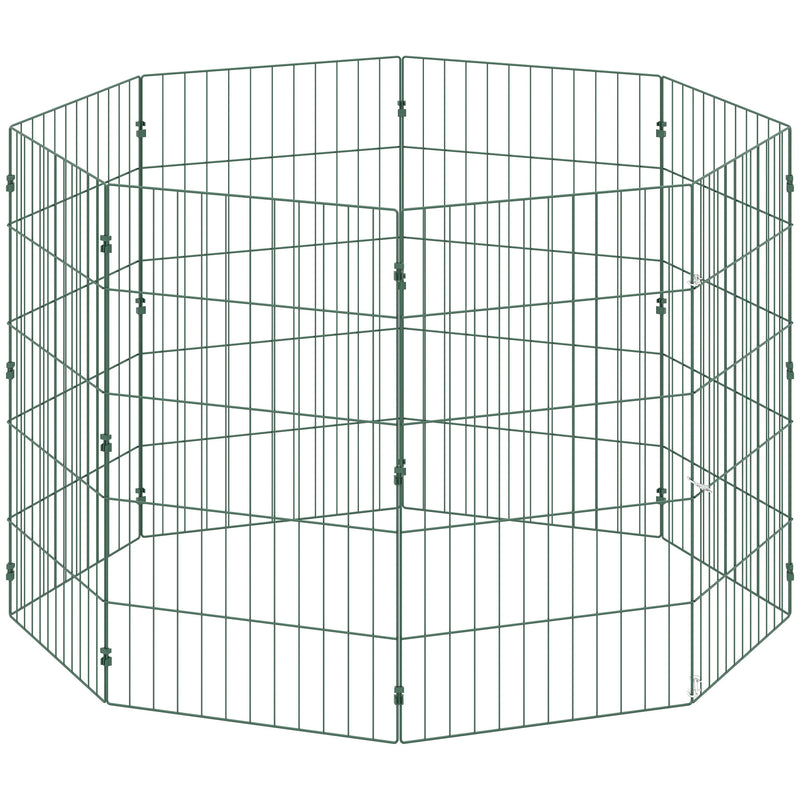 Dog Playpen for Medium Dogs Flexible Indoor Outdoor Pet Enclosure Foldable Green AOSOM
