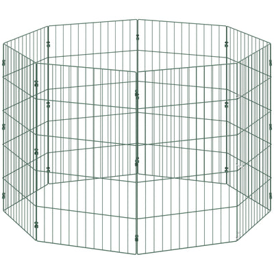 Dog Playpen for Medium Dogs Flexible Indoor Outdoor Pet Enclosure Foldable Green AOSOM
