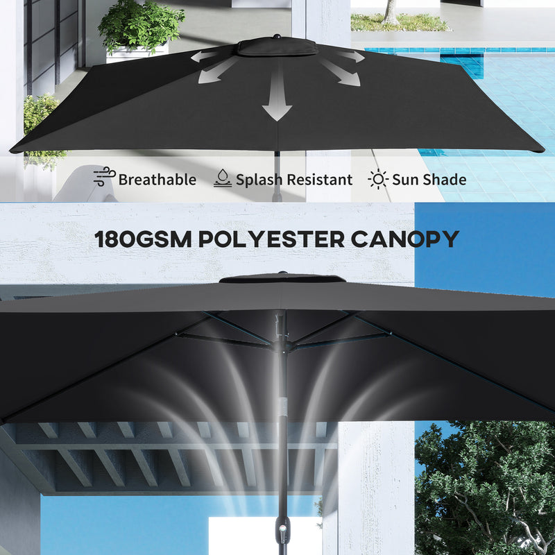 3x2m Garden Parasol with Adjustable Tilt for Reliable Shade on Patio or Outdoor Dining