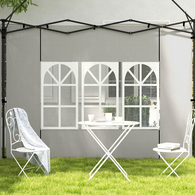 White Gazebo Side Panels With Windows 2 Pack For 3x3m Or 3x6m Garden Canopy Shelter