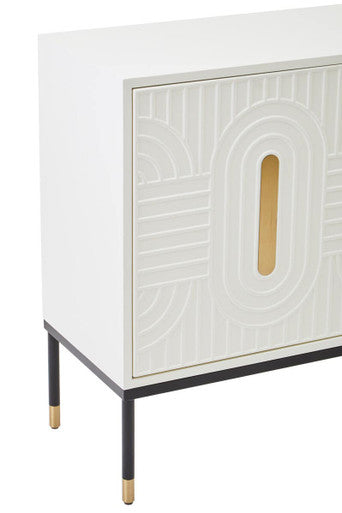 Close-up of the black powder-coated base and leg finish