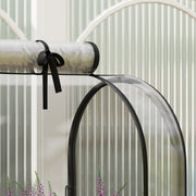 Raised Planter with Greenhouse Cover Mobile Garden Bed with Wheels and Shelf for Vegetables by Outsunny