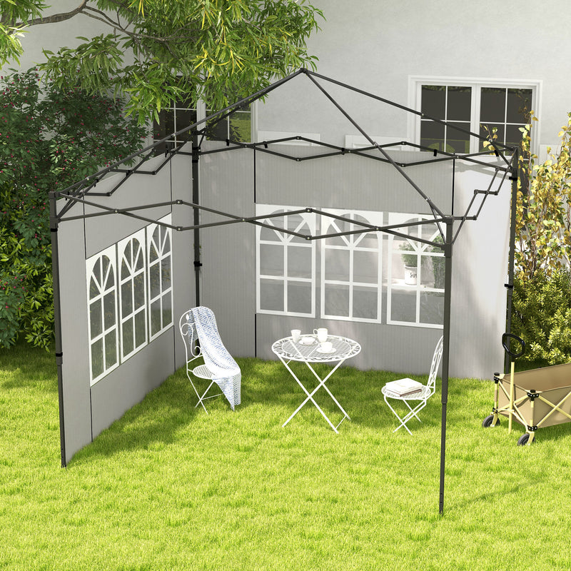 White Gazebo Side Panels With Windows 2 Pack For 3x3m Or 3x6m Garden Canopy Shelter