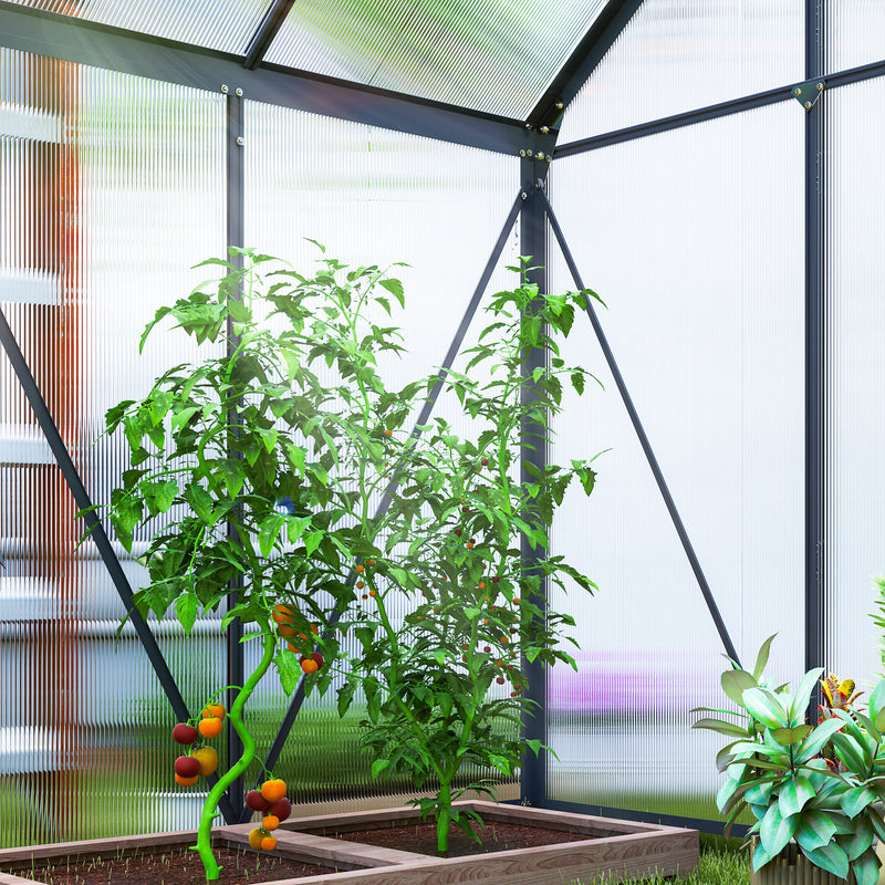 Walk-In Polycarbonate Greenhouse 192 x 131cm Weather Resistant Garden Grow House by Outsunny