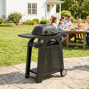Portable 2-in-1 Gas Barbecue Trolley with 2 Burners for Flexible Outdoor Cooking, Black Outsunny