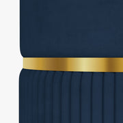 Velvet Storage Ottoman Bench with Hidden Compartment for Bedroom or Living Room Blue