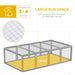 Grey 6ft Wooden Rabbit Hutch with Wire Mesh Openable Roof and Outdoor Play Space by PawHut