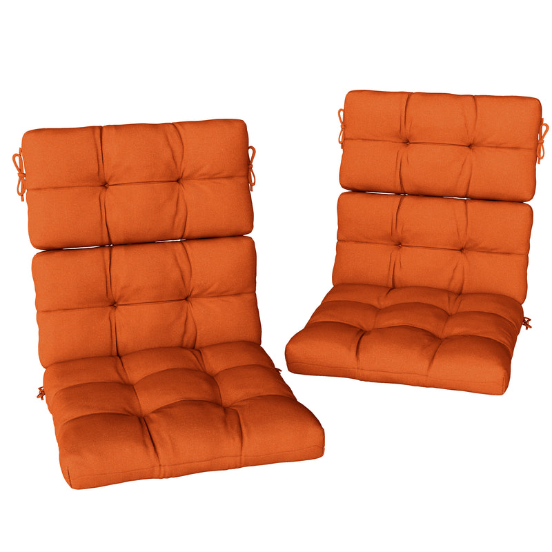Set of Two Padded Outdoor Seat Cushions in Orange for Garden Chairs by Outsunny