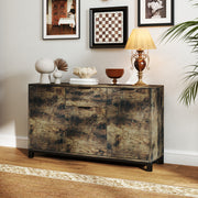 Industrial Sideboard Storage Cabinet with Doors Drawer and Shelves Rustic Brown by HOMCOM
