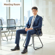 Office Chair with Mesh Back and Lumbar Support for Waiting or Conference Room Dark Grey