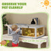 Wooden Tortoise House with Lamp Holder Clear Window Openable Tops and Tray Light Grey by PawHut
