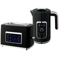 Touch Screen Kettle and Toaster Set With Fast Boil Function For Modern Kitchens Black
