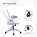 White Mesh Swivel Office Chair with Lumbar Support Ergonomic Design by Vinsetto