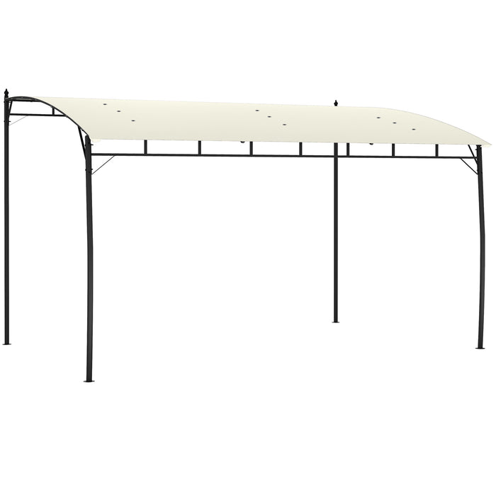 3x4m Metal Frame Pergola with Cream Canopy by Outsunny