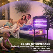 Solar Bug Zapper for Automatic Mosquito Control in Large Gardens or Patios Black Outsunny