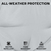 Outdoor Seat Cushions Set of 6 for Garden Chairs with Removable Covers Light Grey AOSOM