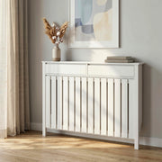 Radiator Cover with Drawers for Safe Heating and Extra Hallway Storage White Homcom