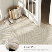 Living Room Rug with Thick Soft Pile and Slip Resistant Backing Cream AOSOM