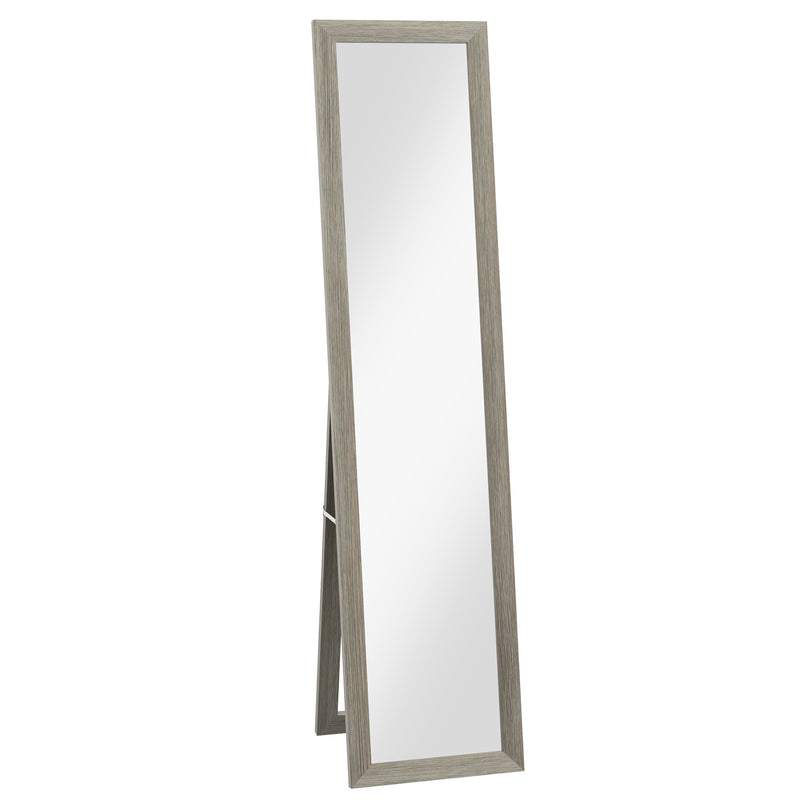 Full Length Farmhouse Mirror Freestanding or Wall Mounted for Bedroom or Hallway, Grey
