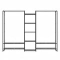 Songmics open wardrobe in matt black shown empty from the front against a white background