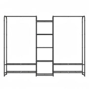 Songmics open wardrobe in matt black shown empty from the front against a white background