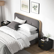 Set of 2 Two Drawer Bedside Tables With Storage For Bedroom Or Living Room Black