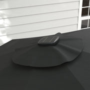 Dark Grey 3m Cantilever Garden Parasol With Base And Solar LED Lights For Shade