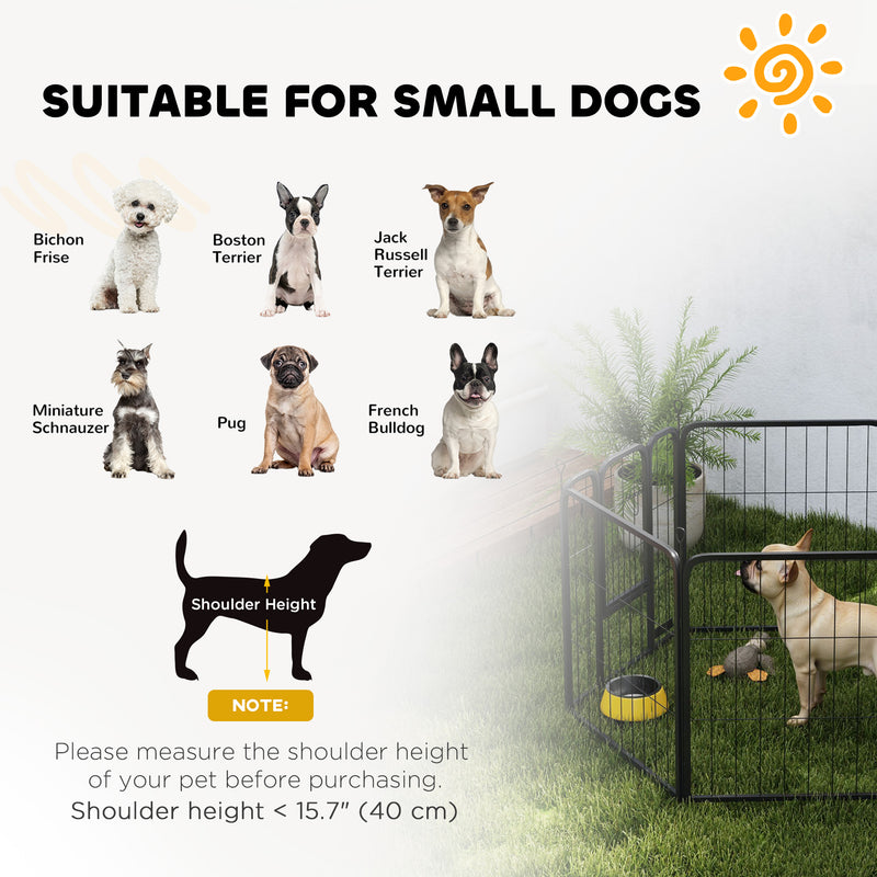 6 Panel Heavy Duty Dog Playpen with Secure Door for Indoor and Outdoor Use 60cm High by PawHut