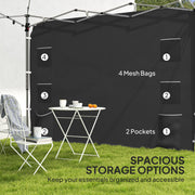 Black 195 x 295cm Replacement Gazebo Sidewall Durable and Weather Resistant by Outsunny
