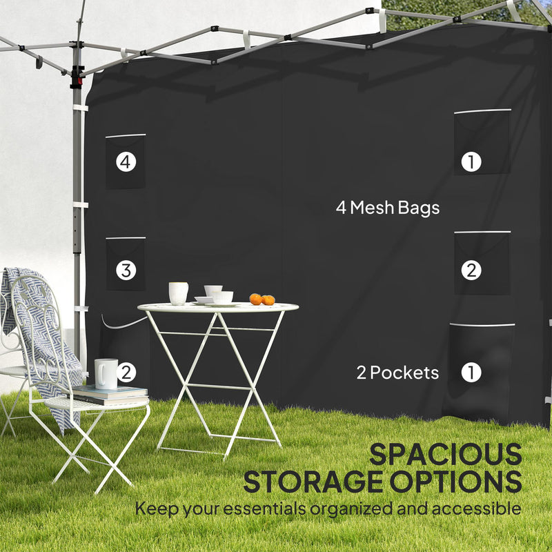 Black 195 x 295cm Replacement Gazebo Sidewall Durable and Weather Resistant by Outsunny