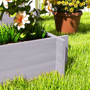 3 Tier Wooden Garden Planter With Trellis For Climbing Plants Raised Bed Grey AOSOM