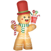 Inflatable gingerbread man shown from a slightly different angle on white