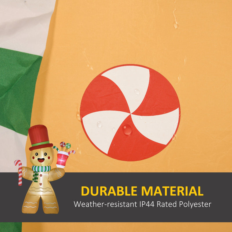 Large peppermint swirl on orange fabric with durable material IP44 callout