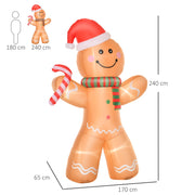 Dimensions diagram of the gingerbread man: 240 cm high, 170 cm wide, 65 cm deep