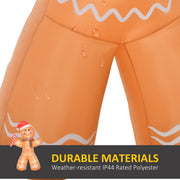 Close-up of gingerbread legs with water droplets and durable IP44 polyester callout